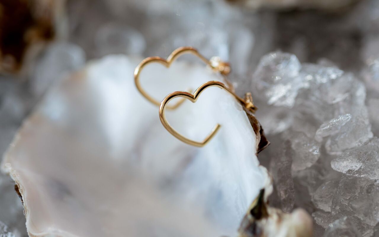 Kolczyki ramka w kształcie serca - zdjęcie 1