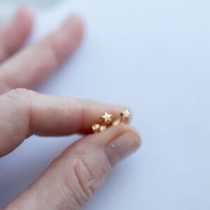 Kolczyki mini gwiazdki na sztyft - zdjęcie 1