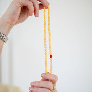 Naszyjnik masełko ze wstawką z czerwonego korala - zdjęcie 4