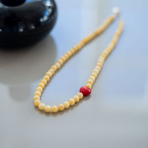 Naszyjnik masełko ze wstawką z czerwonego korala - zdjęcie 5