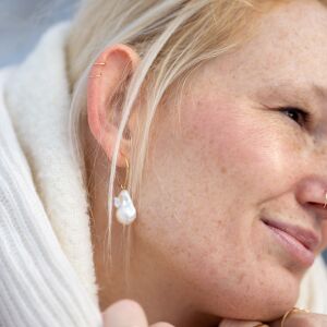 Kolczyki koła z nieregularną perłą