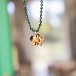 Naszyjnik duży kwiat na kamieniach naturalnych - zdjęcie 5