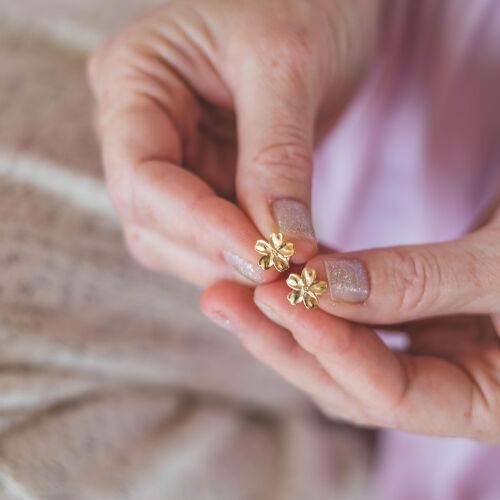 Kolczyki kwiaty Jaśminu na sztyft