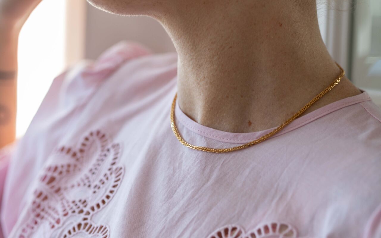 Naszyjnik pleciony typu kłos