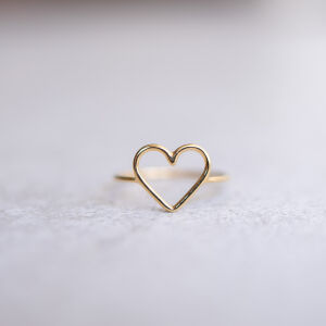 Złoty pierścionek serce No.4