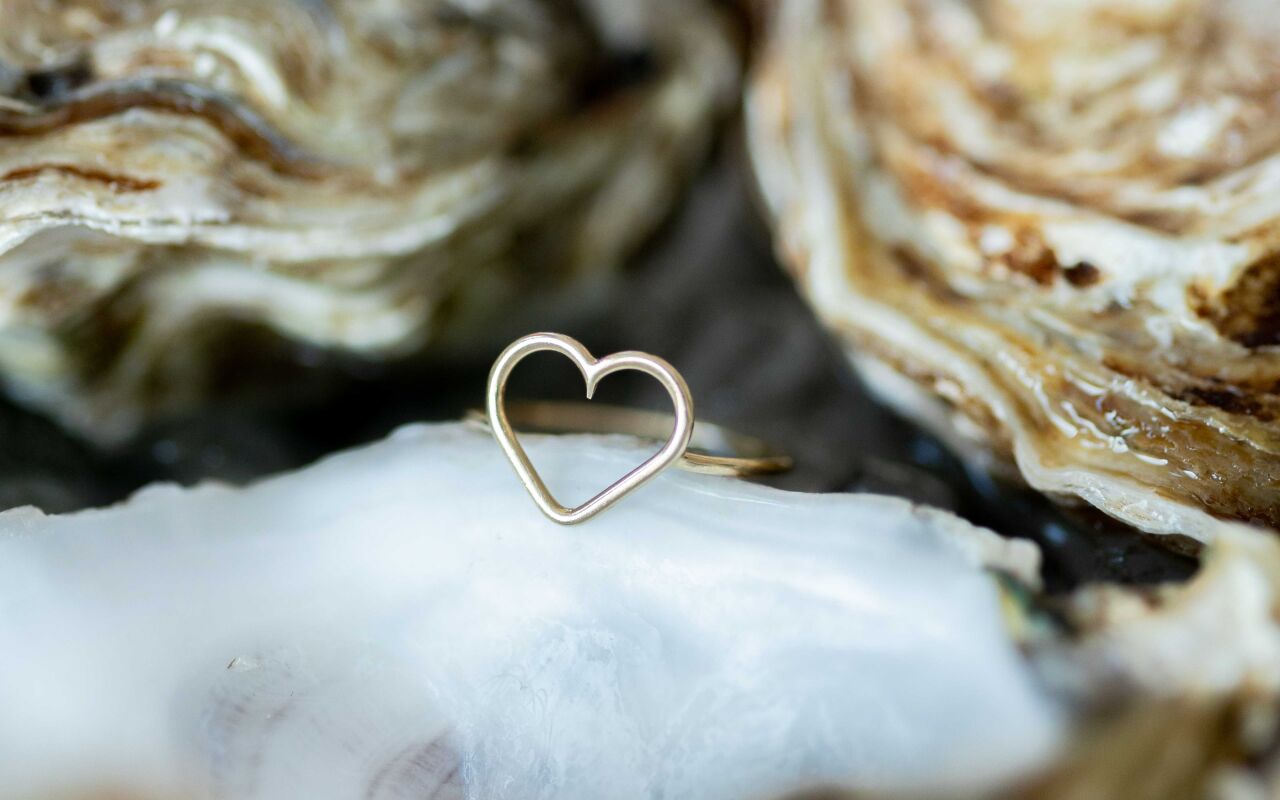 Złoty pierścionek serce No.4