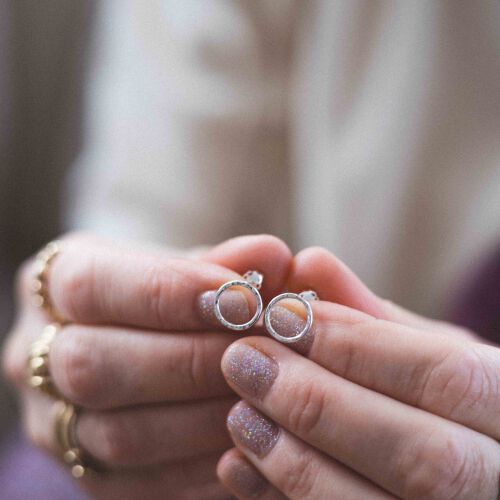 Kolczyki kółka młotkowane