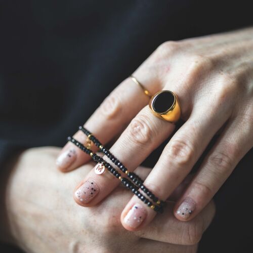 Bransoletka z czarnych turmalinów