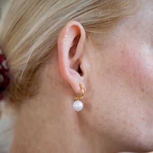 Kolczyki perły na haczyku z kuleczkami - zdjęcie 6