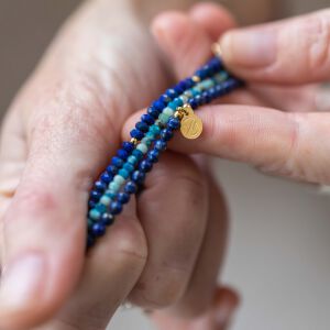 Komplet bransoletek z niebieskich kamieni naturalnych - zdjęcie 2