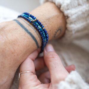 Komplet bransoletek z niebieskich kamieni naturalnych - zdjęcie 4