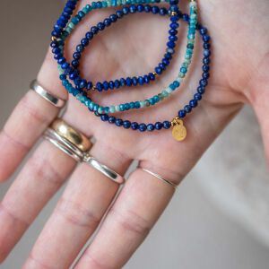 Komplet bransoletek z niebieskich kamieni naturalnych - zdjęcie 5
