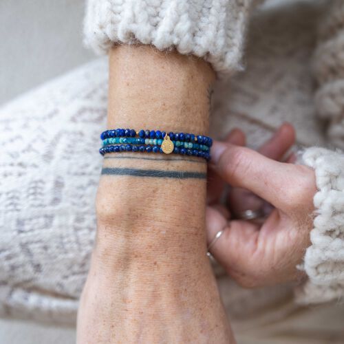 Komplet bransoletek z niebieskich kamieni naturalnych