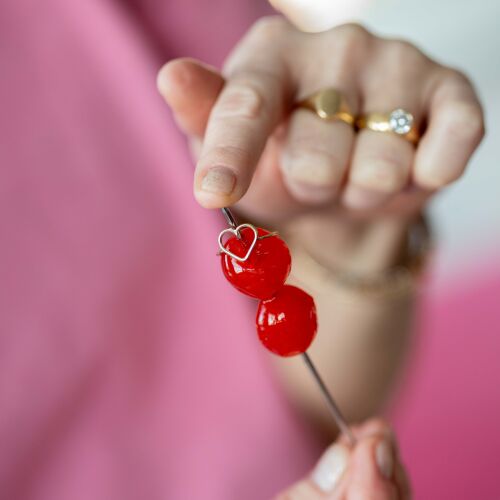 Pierścionek ramka w kształcie serca