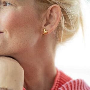 Kolczyki smukłe serca na sztyft - zdjęcie 3