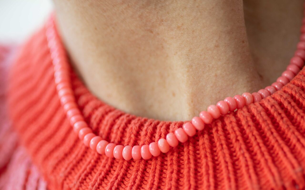 Naszyjnik z różowego korala - zdjęcie 6