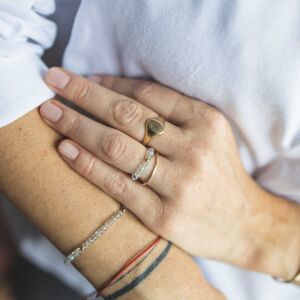 Pierścionek elastyczny z labradorytów - zdjęcie 2