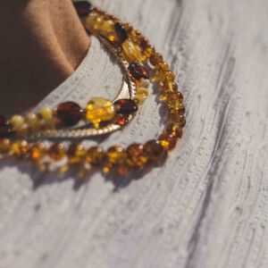 Naszyjnik z miodowym bursztynem - zdjęcie 7