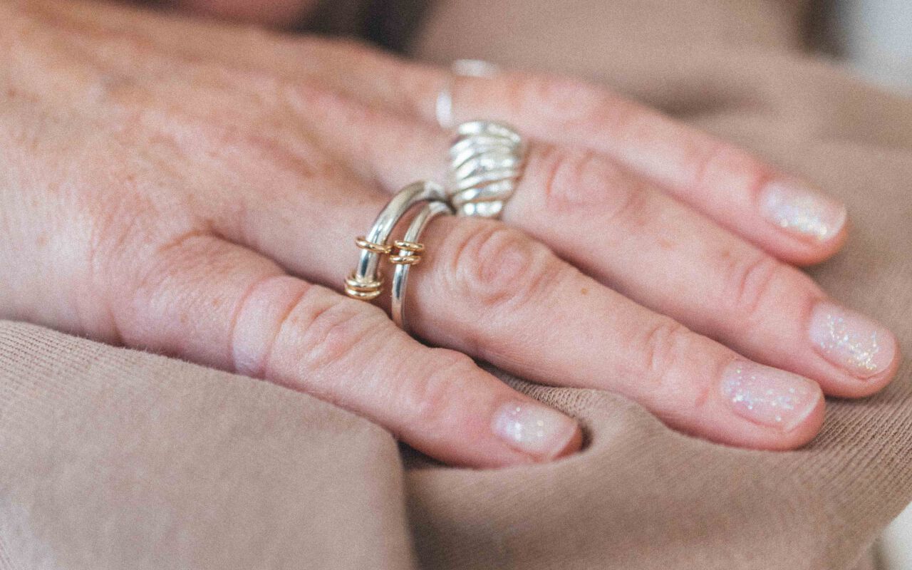 Pierścionek Cosmos mini dwukolorowy