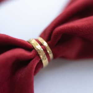 Obrączki ślubne prostokątne młotkowane - zdjęcie 2