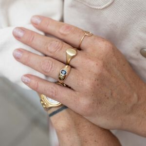 Złoty sygnet z szafirem - zdjęcie 5