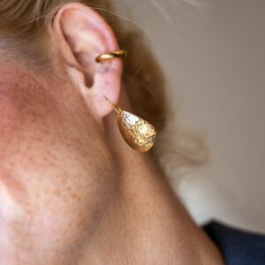 Kolczyki gruszki młotkowane na biglu - zdjęcie 3