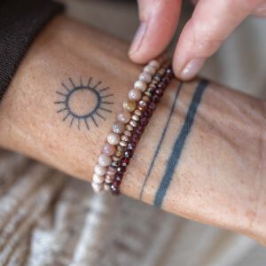 Komplet bransoletek z kamieni naturalnych w odcieniach różu - zdjęcie 3