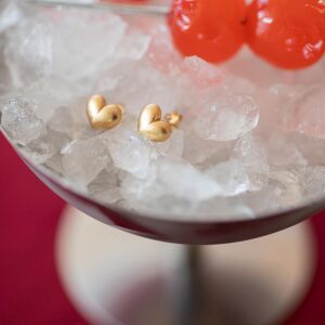 Kolczyki serca pełne na sztyft - zdjęcie 1