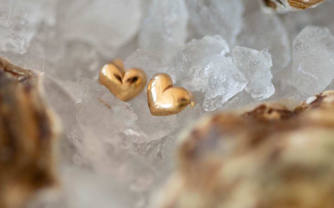 Kolczyki serca pełne na sztyft - zdjęcie 2