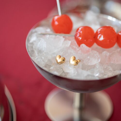 Kolczyki serca pełne na sztyft