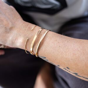 Złota bransoletka owalna gładka - zdjęcie 2