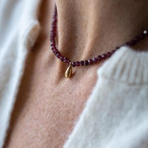 Naszyjnik z granatem i kropelką - zdjęcie 3