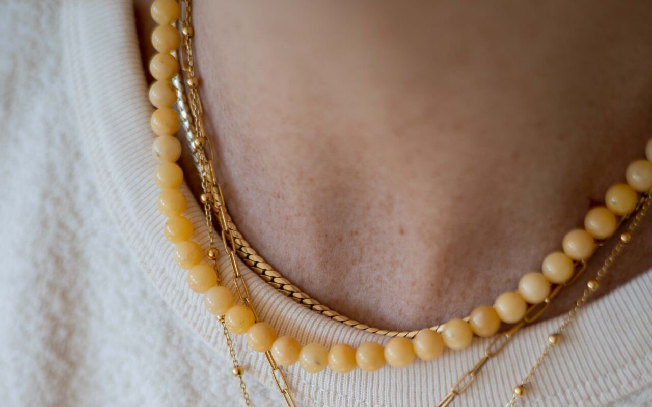 Naszyjnik masełko z kamieni naturalnych - zdjęcie 2