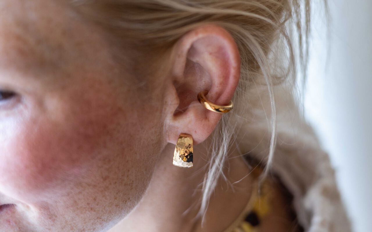 Kolczyki języczki młotkowane