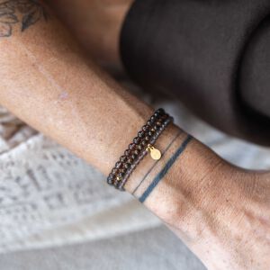 Komplet bransoletek z kamieni naturalnych w odcieniach grafitu i szarości - zdjęcie 2