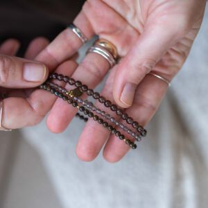 Komplet bransoletek z kamieni naturalnych w odcieniach grafitu i szarości - zdjęcie 5