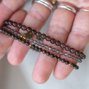 Komplet bransoletek z kamieni naturalnych w odcieniach grafitu i szarości - zdjęcie 6