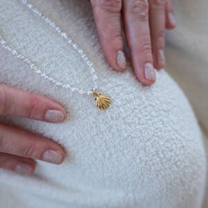 Naszyjnik z nieregularnych pereł z muszlą - zdjęcie 2